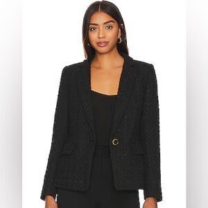 Central Park West Georgia Black Blazer with Gold Accent